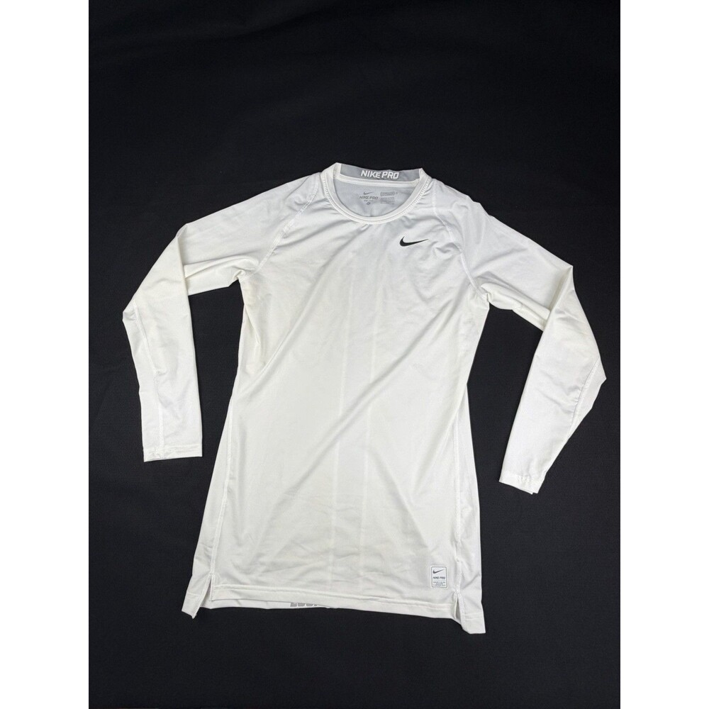Nike Pro Dri-Fit Compression Shirt Men’s XL White Short Sleeve Athletic Gym Top
